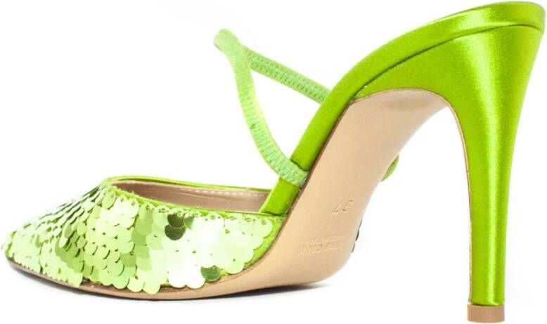 Roberto Festa Groene Pailletten Slippersandalen