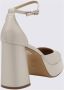 Roberto Festa Schoen met hak van textiel en leer Beige Dames - Thumbnail 2