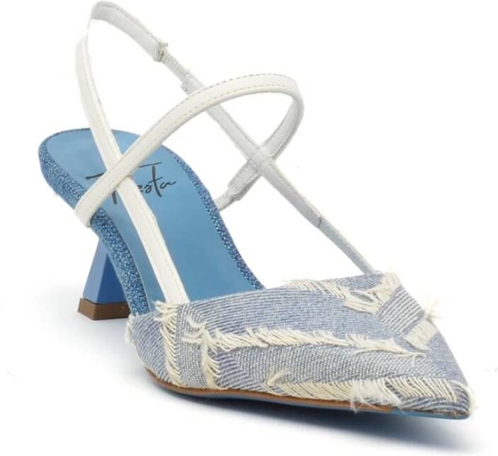 Roberto Festa Jeans Stof Slingback Schoenen Blue Dames