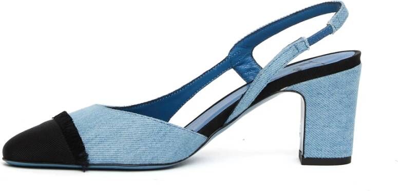 Roberto Festa Jeans Stoffen Zwarte Slingback Ficus Pumps