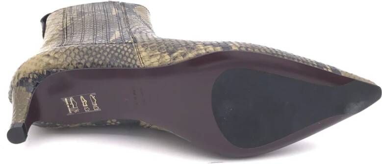 Roberto Festa Militair Groene Python Leren Enkellaarzen