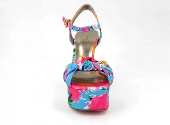 Roberto Festa Multicolor stoffen sandalen met enkelband