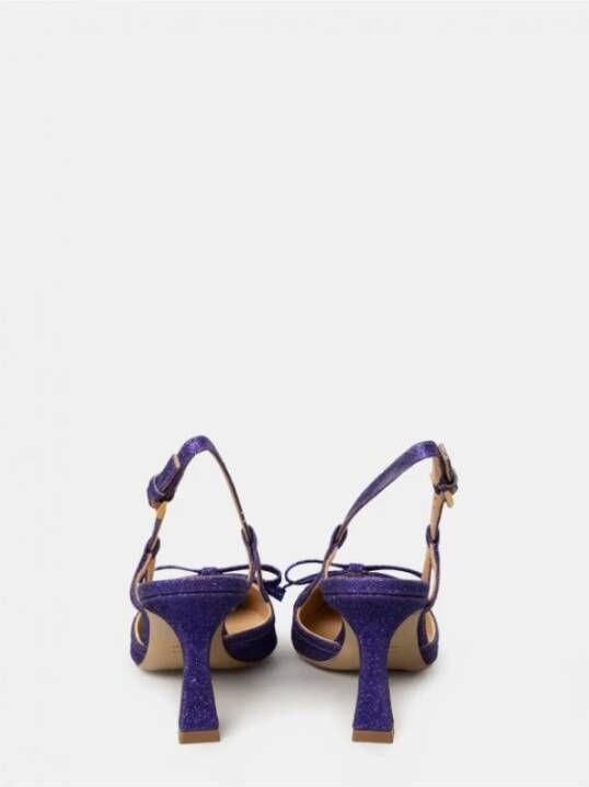 Roberto Festa Paarse Glitter Slingback Sandalen