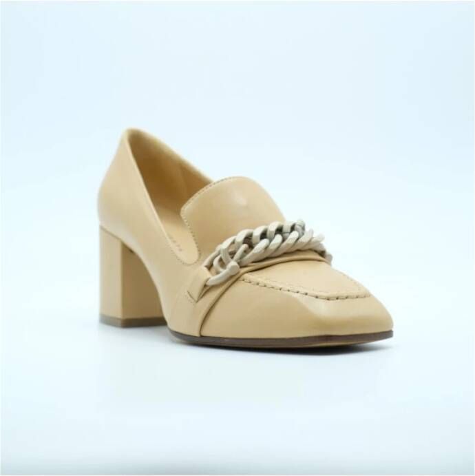 Roberto Festa Leren mocassin met metalen afwerking Beige Dames