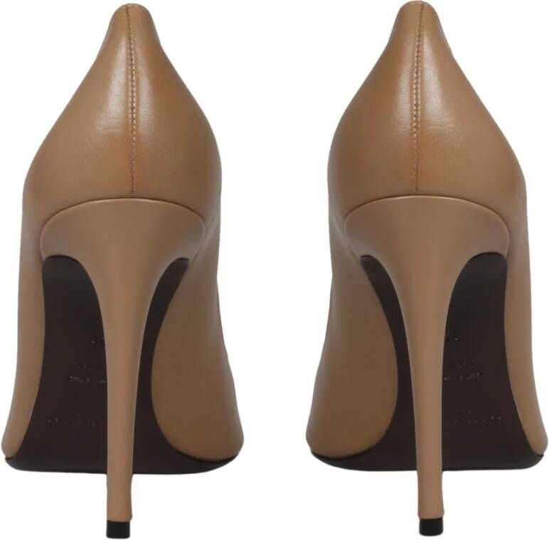 Roberto Festa Leren Pumps Fw22 Puntige Neus Beige Dames