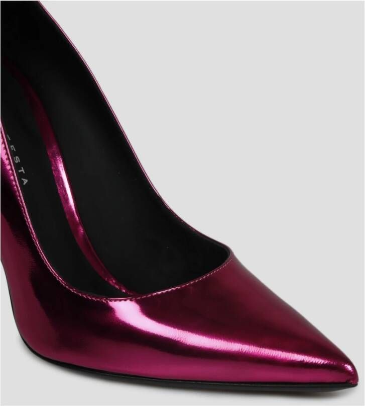 Roberto Festa Metallized Nappa Leren Pumps Rood Dames