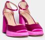 Roberto Festa Pumps met vierkante neus en plateauzool van satijn Pink Dames - Thumbnail 2