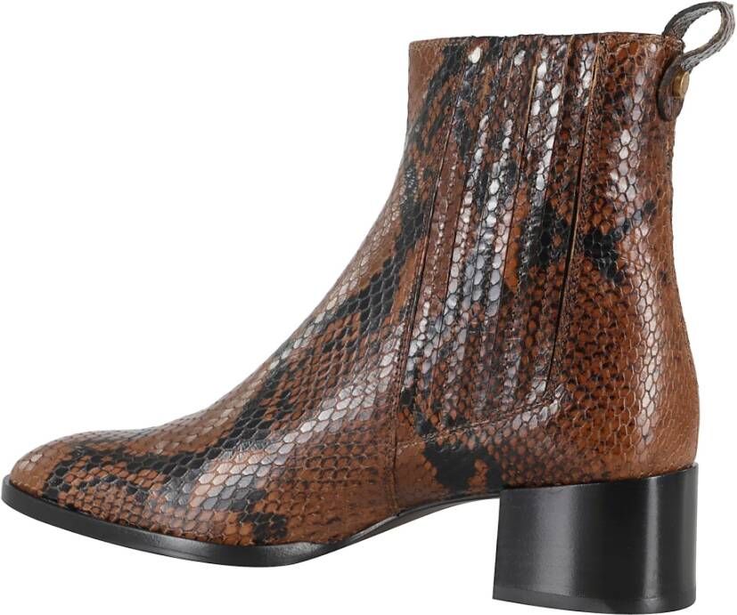 Roberto Festa Python Leren Enkellaars Bruin