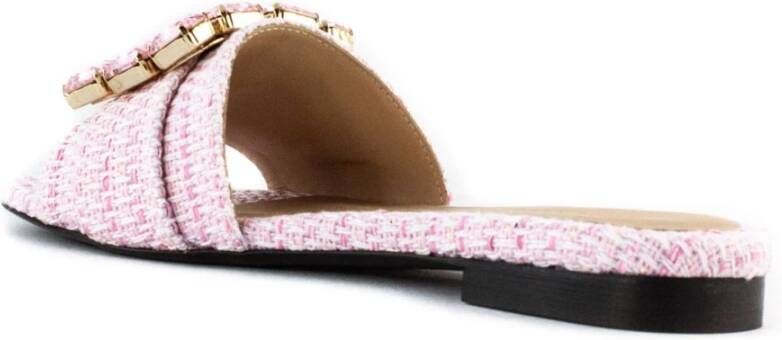 Roberto Festa Roze Boucle Fade Sandalen met Edelstenen Pink Dames
