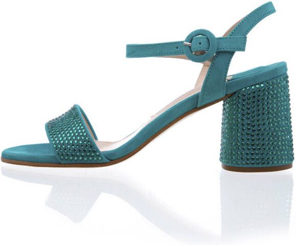 Roberto Festa Turquoise Suède Hoge Hak Sandalen Blauw Dames