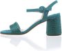 Roberto Festa Turquoise Suède Hoge Hak Sandalen Blauw Dames - Thumbnail 2