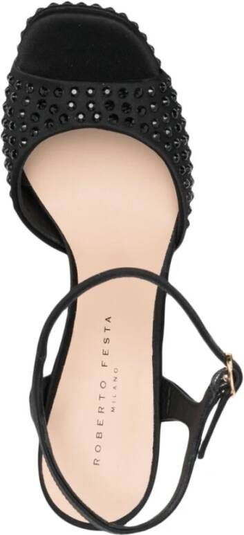 Roberto Festa Zwarte Spike-Detail Hoge Hak Sandalen Zwart Dames