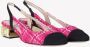 Roberto Festa Fuchsia Slingback Sandalen Tweed Goud Pink Dames - Thumbnail 2