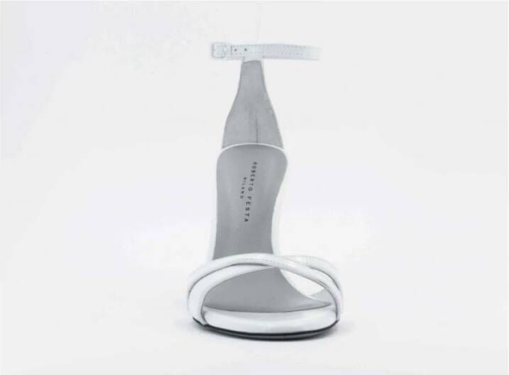 Roberto Festa Witte leren sandalen met 100mm hak