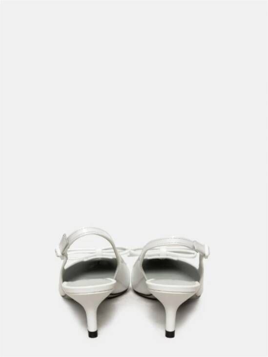 Roberto Festa Witte leren slingback sandaal met strik