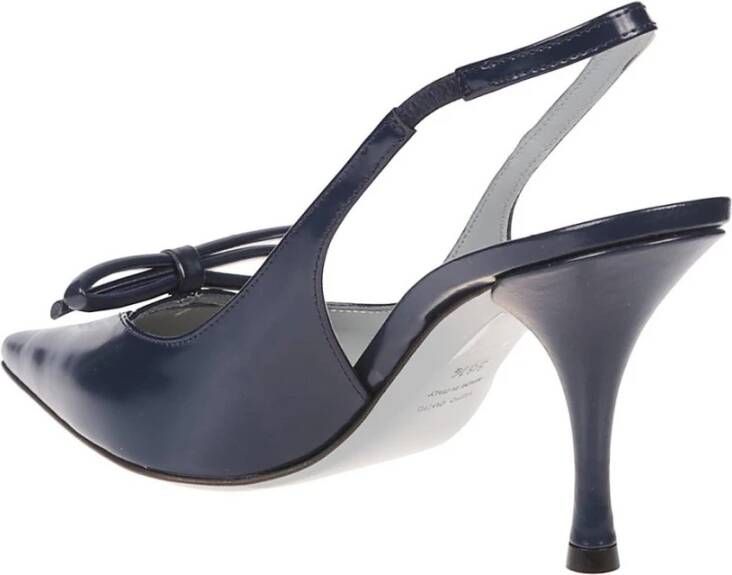 Roberto Festa Zwarte Geborsteld Leren Slingback Schoenen