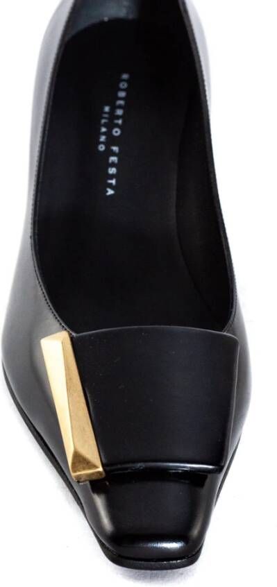 Roberto Festa Zwarte leren Mila pumps met gesp