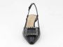 Roberto Festa Zwarte leren pumps met gespdetail - Thumbnail 2