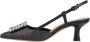 Roberto Festa Zwarte leren pumps met juwelen - Thumbnail 2