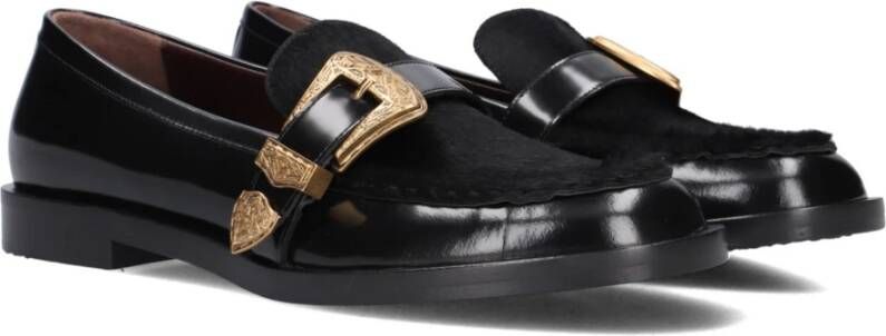 Roberto Festa Zwarte Ponyhair Loafers voor Dames