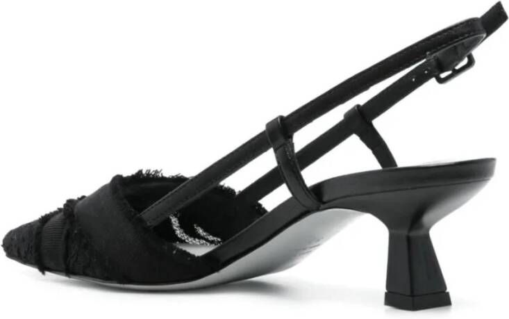 Roberto Festa Zwarte Slingback Schoenen van Kant en Stof