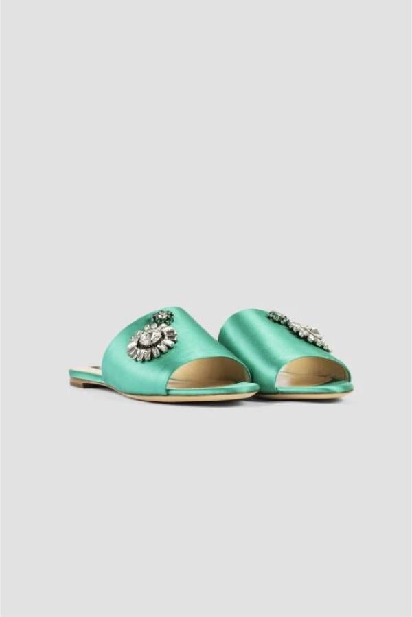 Rochas Flat Sandals Groen Dames