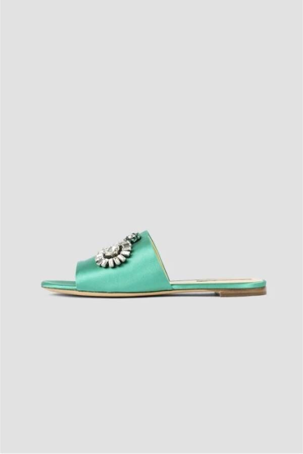 Rochas Flat Sandals Groen Dames