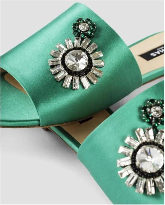 Rochas Flat Sandals Groen Dames