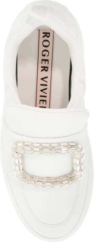 Roger Vivier Kristal Gesp Slip-On Sneakers White Dames