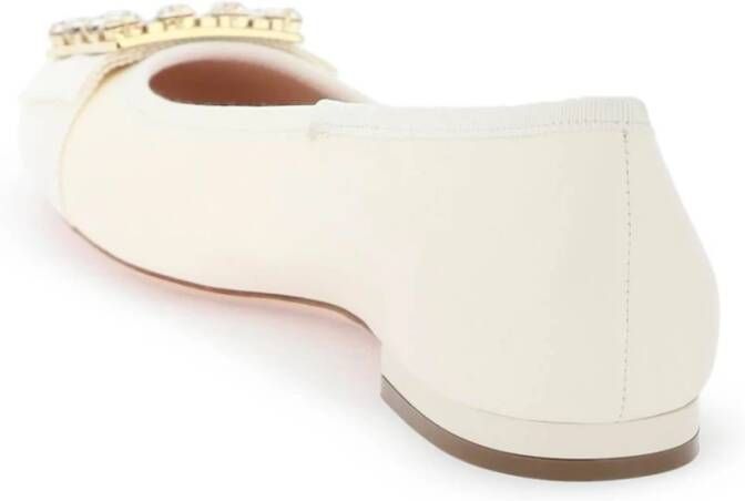 Roger Vivier Kristallen Gesp Ballerina Schoenen White Dames