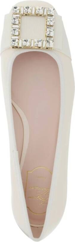 Roger Vivier Kristallen Gesp Ballerina Schoenen White Dames