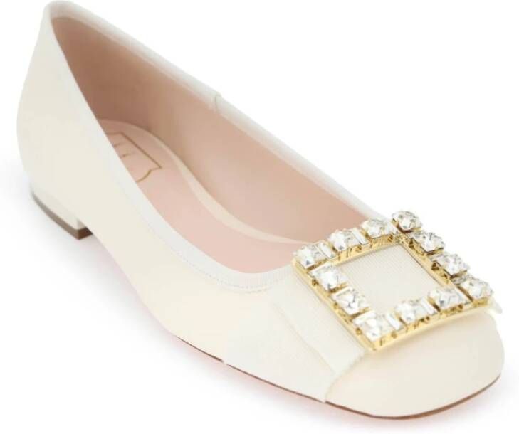 Roger Vivier Kristallen Gesp Ballerina Schoenen White Dames