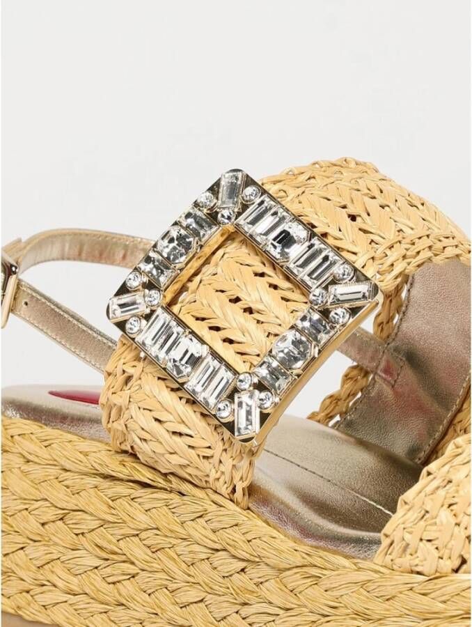 Roger Vivier Raffia Platform Sandalen