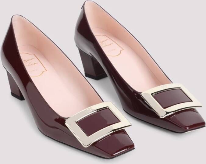Roger Vivier Rode Lakleren Vierkante Neus Pumps