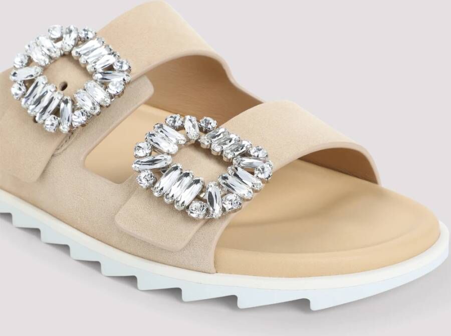 Roger Vivier Strass Buckle Slide Sandalen