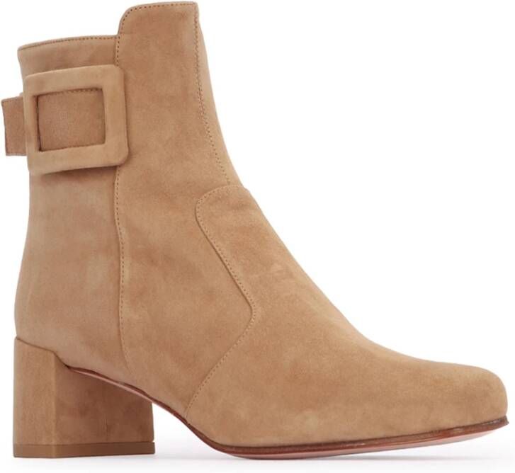 Roger Vivier Suede Gesp Tabak Laars