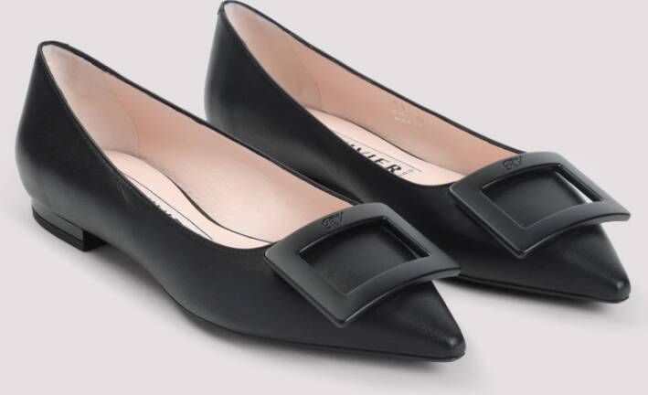 Roger Vivier Zwarte Ballerina's Elegante Instap Schoenen