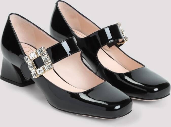 Roger Vivier Zwarte Leren Pumps Elegante Stijl Black Dames