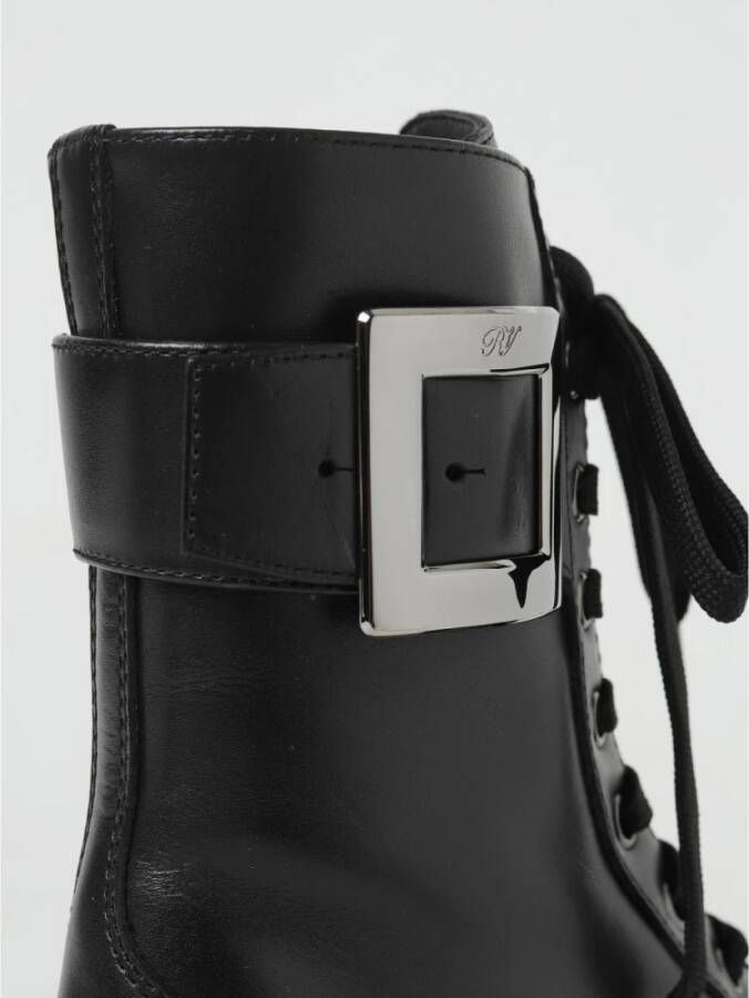 Roger Vivier Zwarte Platform Enkellaarzen
