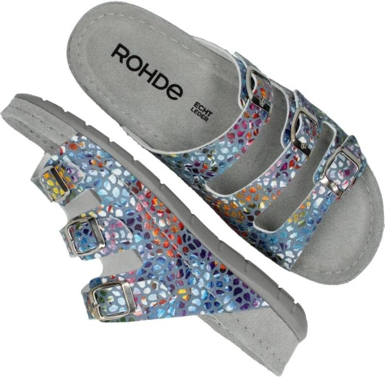 Rohde Blauw Print Dames Slipper Multicolor Dames