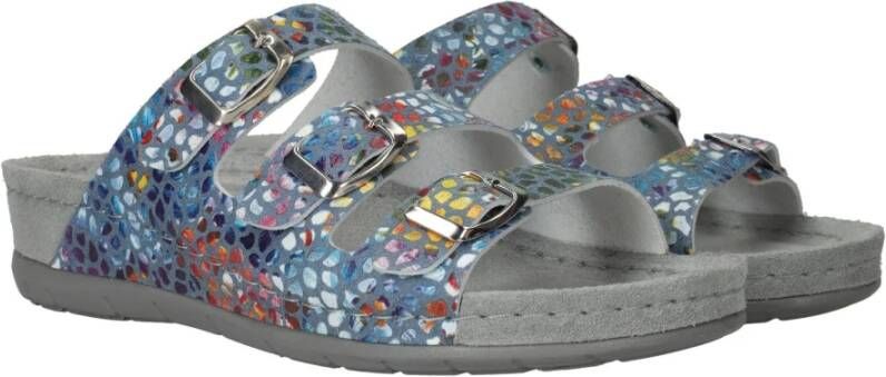 Rohde Blauw Print Dames Slipper Multicolor Dames