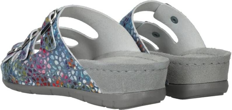 Rohde Blauw Print Dames Slipper Multicolor Dames