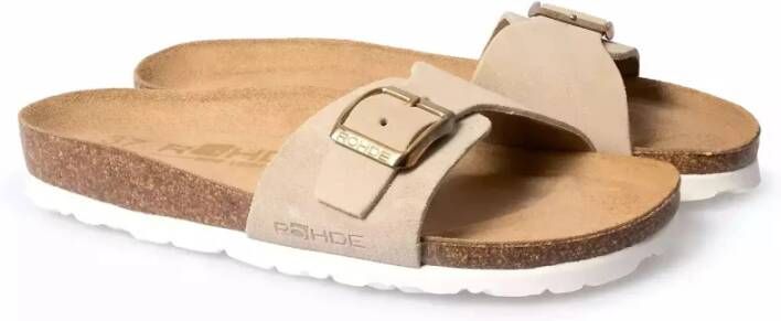 Rohde Beige Suède Muil Sandaal Beige Dames