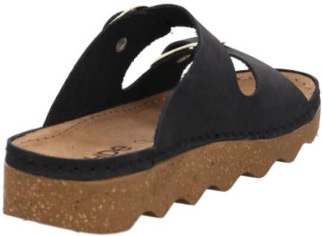 Rohde Zwarte Nubuck Leren Dames Sandaal Black Dames