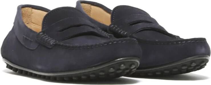 Rossano Bisconti Blauwe Suède Mocassins met Anatomische Binnenzool Blue Heren