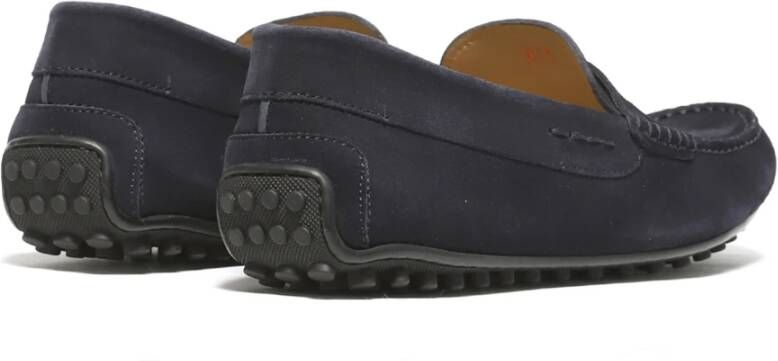 Rossano Bisconti Blauwe Suède Mocassins met Anatomische Binnenzool Blue Heren