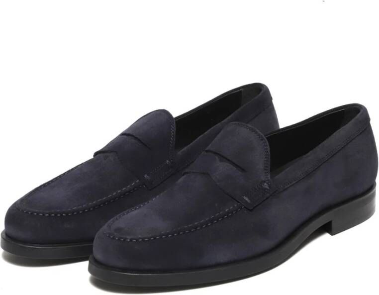 Rossano Bisconti Bruin Leren Mocassins Comfortabele Casual Schoenen Blue Heren