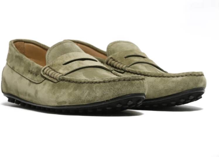 Rossano Bisconti Groene Suède Mocassins Green Heren