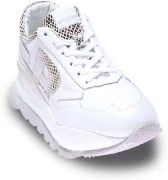Rucoline Leren Glitter Sneakers Wit Zilver White Dames