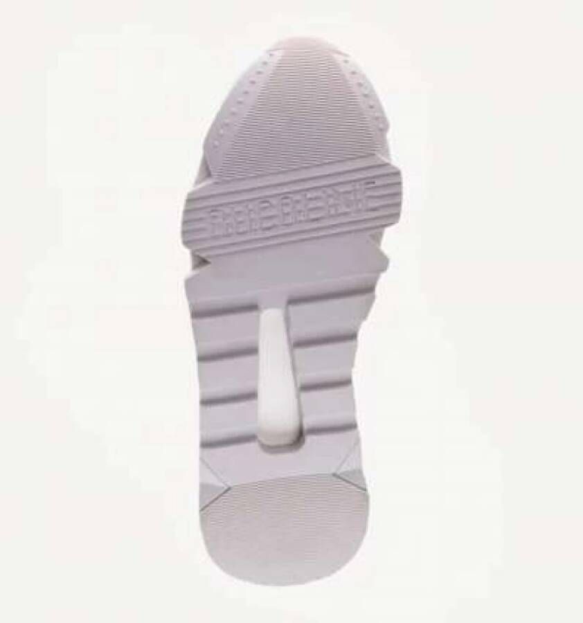Rucoline Witte leren sneaker met zilveren details